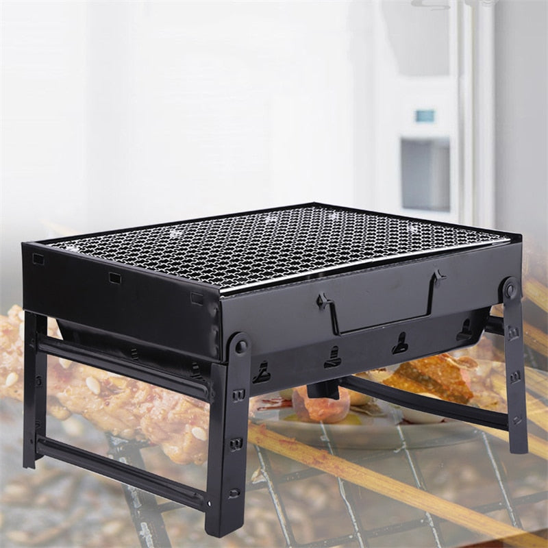 Stainless Steel Grill Outdoor Camping Portable Folding Charcoal