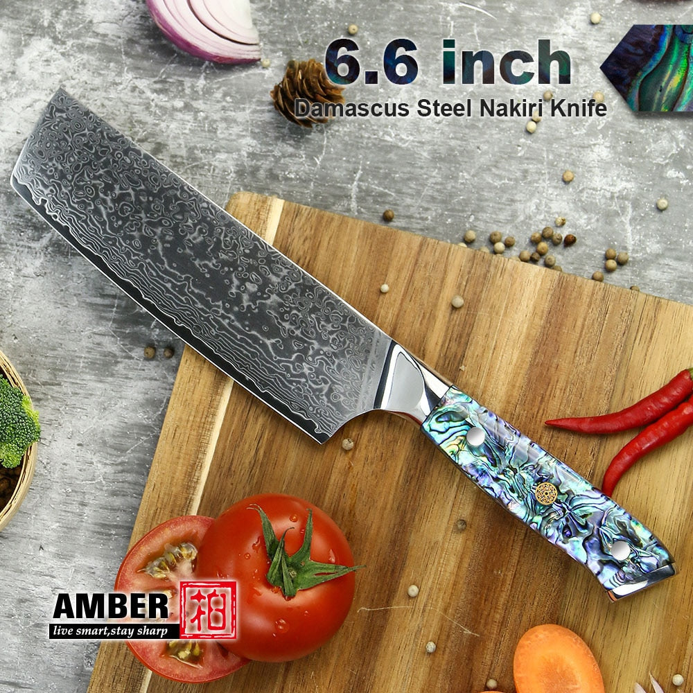 Umi Japanese VG10 Damascus Steel Steak Knife Set - Abalone Shell Handle